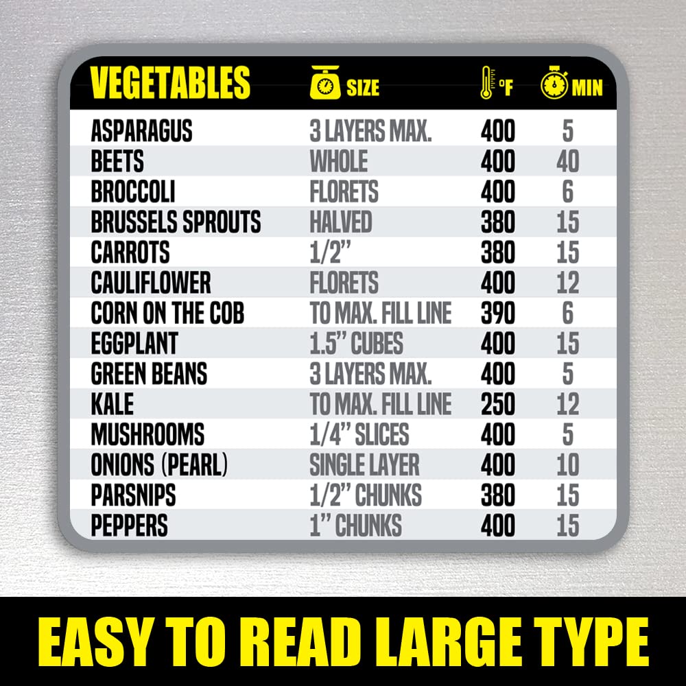 Air Fryer Magnetic Cheat Sheet - Large Print Easy to Read Airfryer Accessory - Air Fryer Cooking Times Chart Magnet, Airfry Cookbook Guide, Kitchen Cheat Sheet, Airfryer Oven Accessories 2025 (Red)