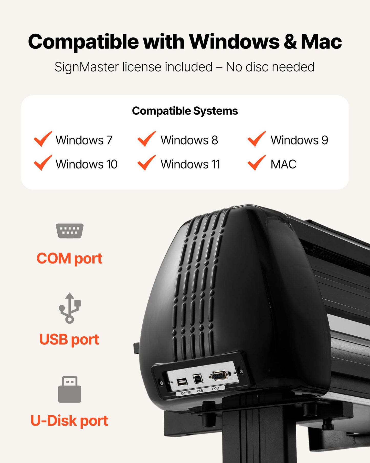 VEVOR Vinyl Cutter Machine, 28 inch Max Feed Width, Dual Blades, Adjustable Force and Speed, LED Display, Vinyl Plotter Cutter Printer Bundle with Sticker Sheets, Transfer Film, Signmaster Software