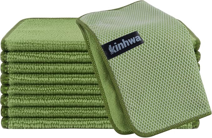 KinHwa Kitchen Washcloths for Dishes Absorbent Microfiber Dish Cloths Quick Dry