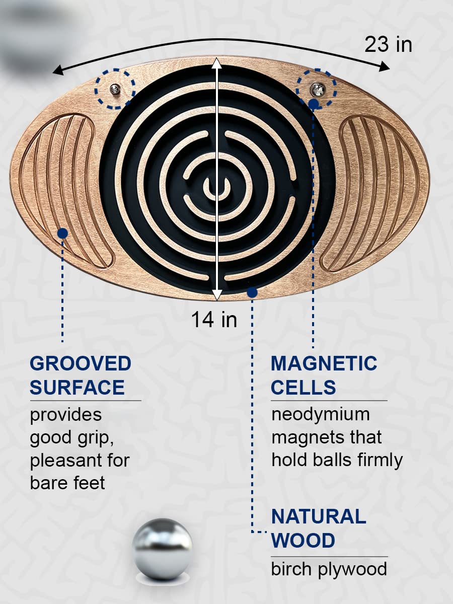 Wooden Balance Board Maze, Fun Fitness Tool, Wobble Balance Board, Core Strength, Fitness, Training, Physical Therapy, Oak-Cross (oak-cross)