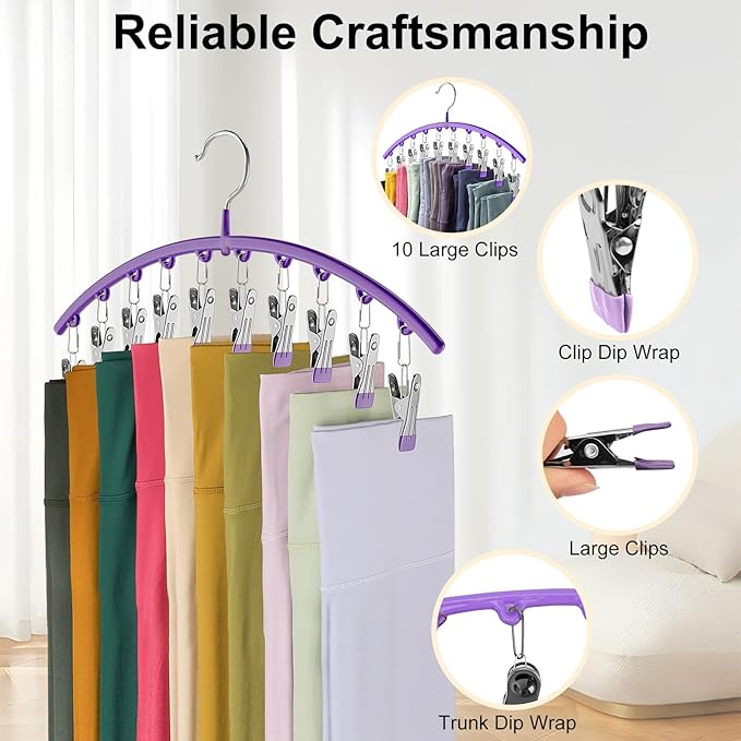 Legging Organizer for Closet, Metal Yoga Pants Hanger w/Rubber Coated 1 Pack
