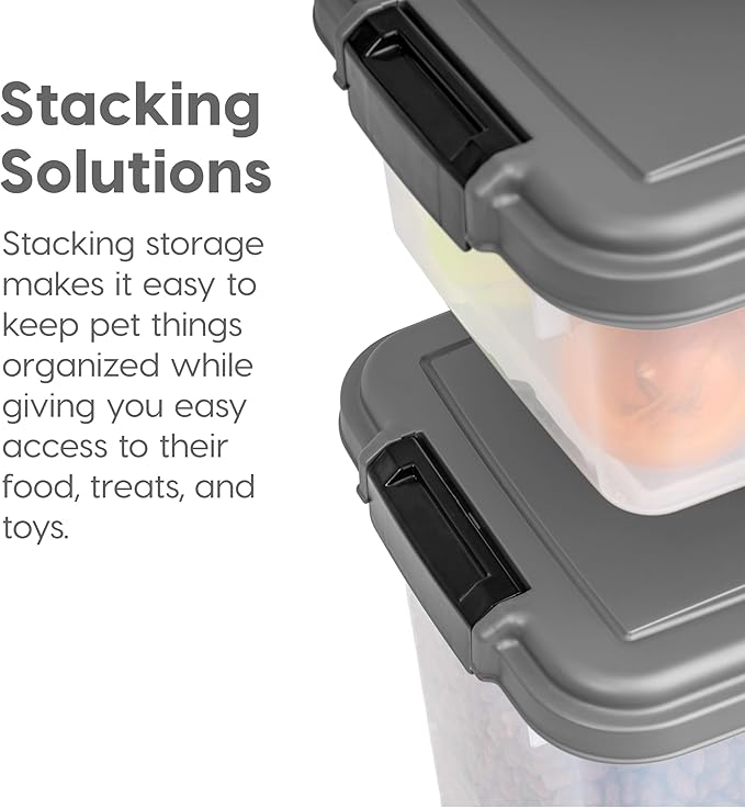 IRIS USA 30 lbs & 11 lbs Combo Airtight Dog Food Storage Container, Stackable