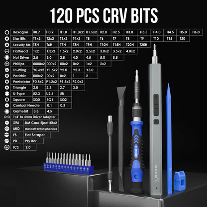 STREBITO Electric Screwdriver, 144-in-1 Precision Screwdriver Set, 120 Magnetic Bits, Organized Storage and Portability, Small Tool Kit for Electronics, PC, Computer and Laptop