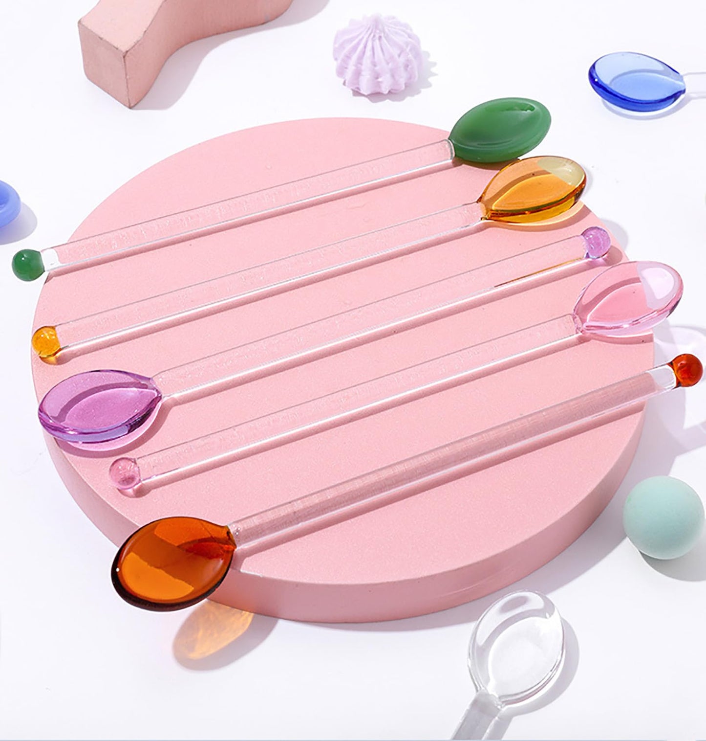 9 Pieces Glass Spoons, Clear Coffee Spoon, 5.8 Inches Stirring Rod Mixing Spoon Bar Swizzle Stick for Salt Sugar Tea Cocktail Milkshake Cold Drink Appetizers Desserts, 14.8*2cm/5.8*0.78inch