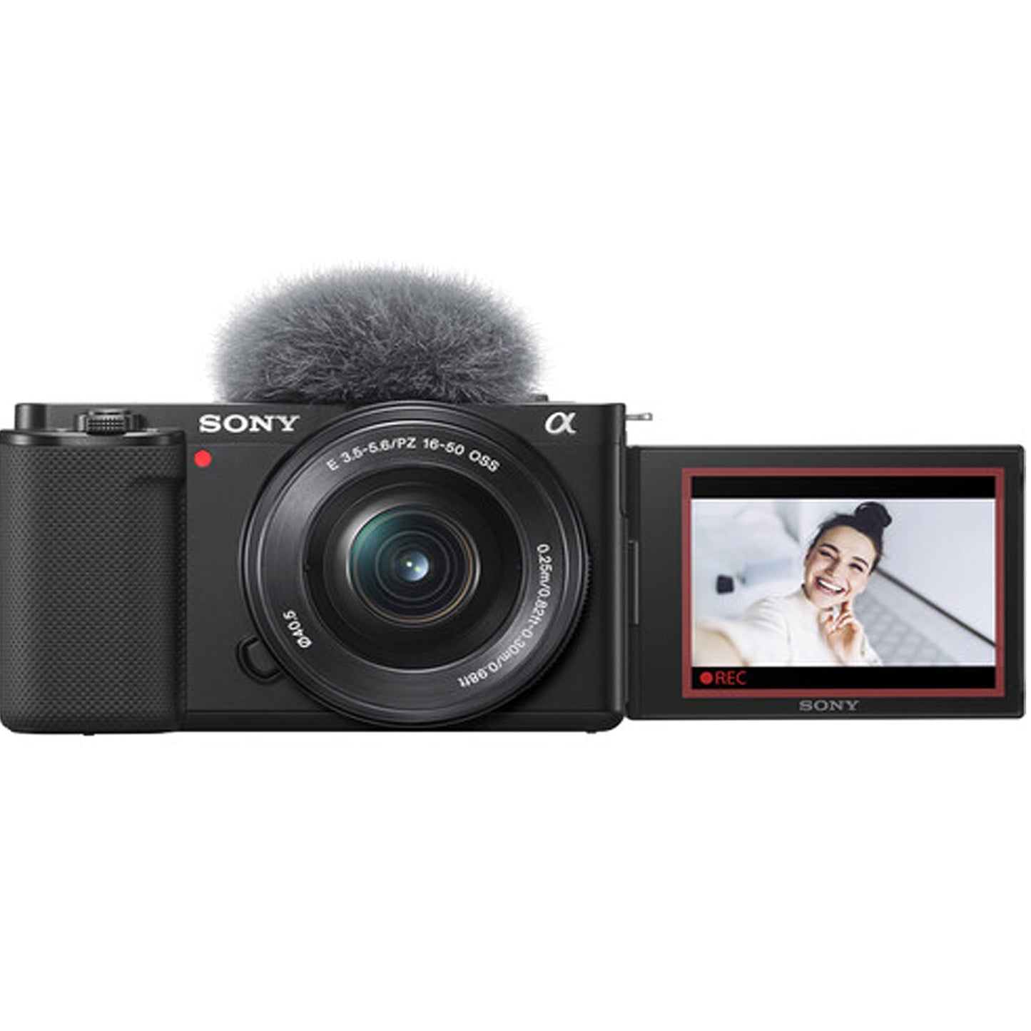 Sony ZV-E10 + 16-50mm Lens, LED Light, Microphone, 128GB Extrem Speed, U-Grip, Filters, Tripod, Case, Software, & More – Pro Video Bundle (38pc)