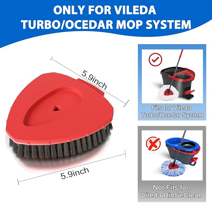 2 Pack Upgraded Spin Mop Replacement Scrub Brush Heads Compatible
