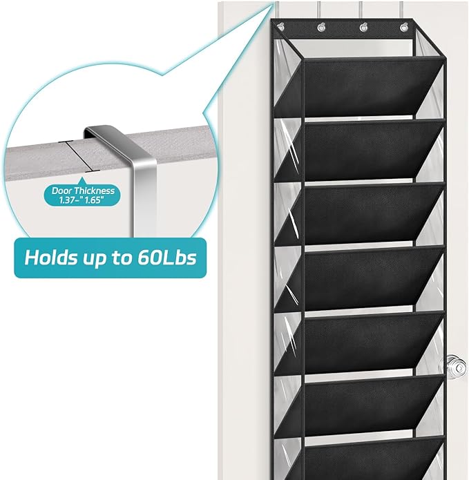AOODA 10 Tier Clear Over the Door Shoe Organizer Storage, Deep Pockets Large