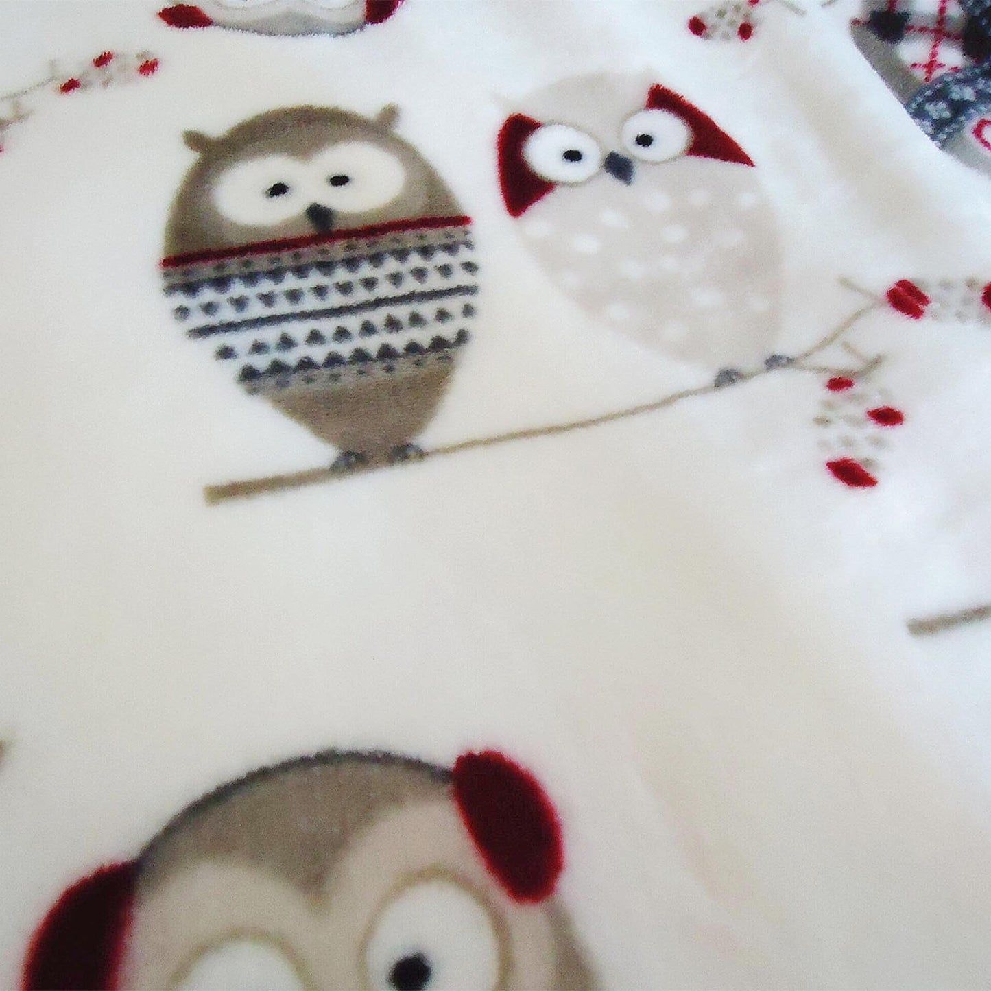 UKELER Flannel Sherpa Throw 60'' x 50''- Owl Printed Soft Plush Flannel Blanket Throws for Bed/Couch/Sofa/Office/Camping