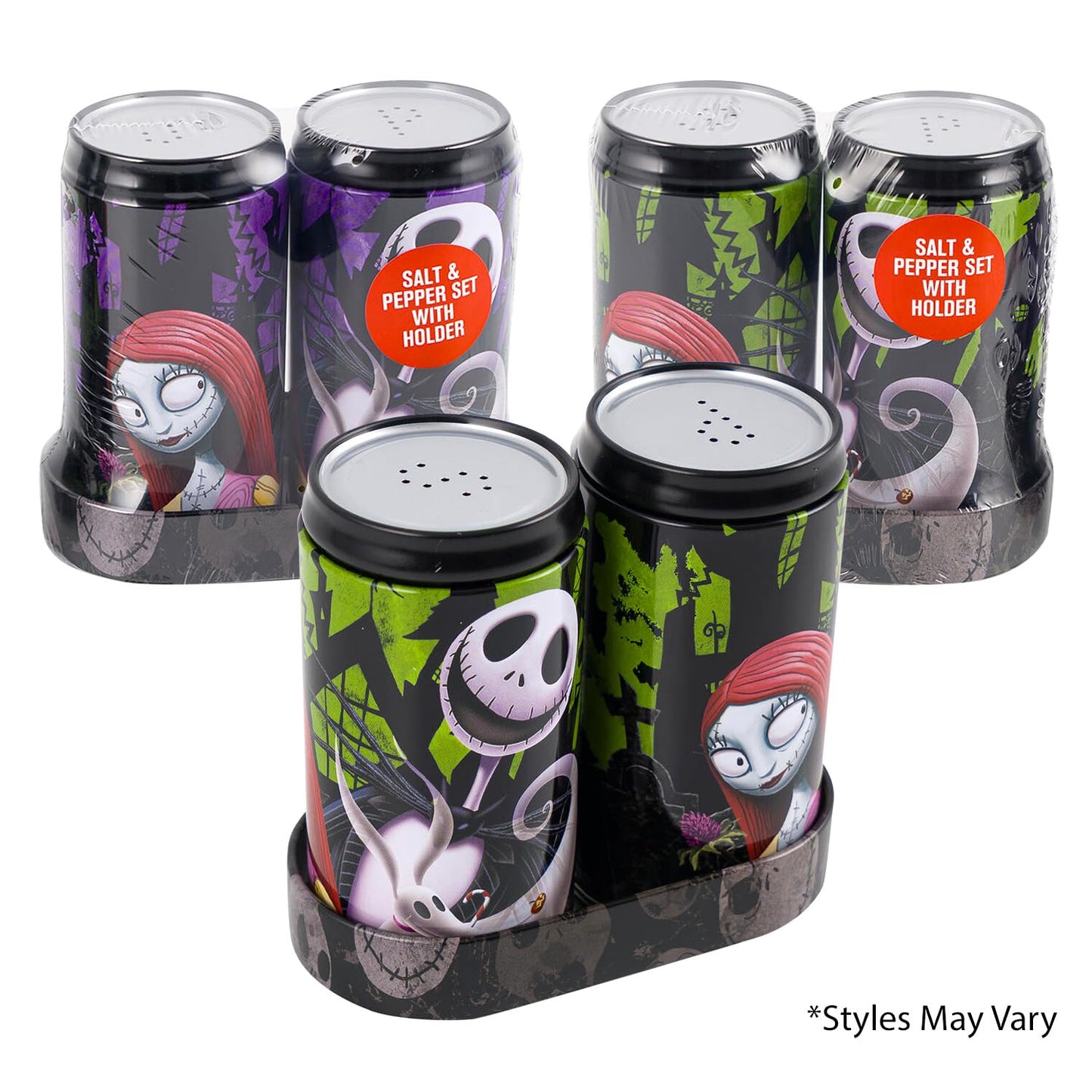 Nightmare Before Christmas Salt and Pepper Shakers Set - Jack Skellington Kitchen Accessories Bundle Collector Set Plus Stickers | Nightmare Before Christmas Collectibles
