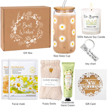 New Beginnings Box, Farewell Gifts For Coworkers, Self, New Job Going Away Break Up Divorce Goodbye Good Luck Gift Basket, Self Care Gifts for Women Her Best Friends Sister Mom