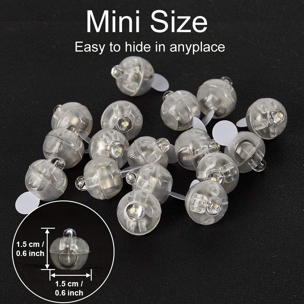 JJGoo 50pcs LED Balloon Light Mini Round Balls Lights, Waterproof Tiny Led Lights for Paper Lantern Easter Eggs Birthday Party Wedding Halloween Christmas Decoration
