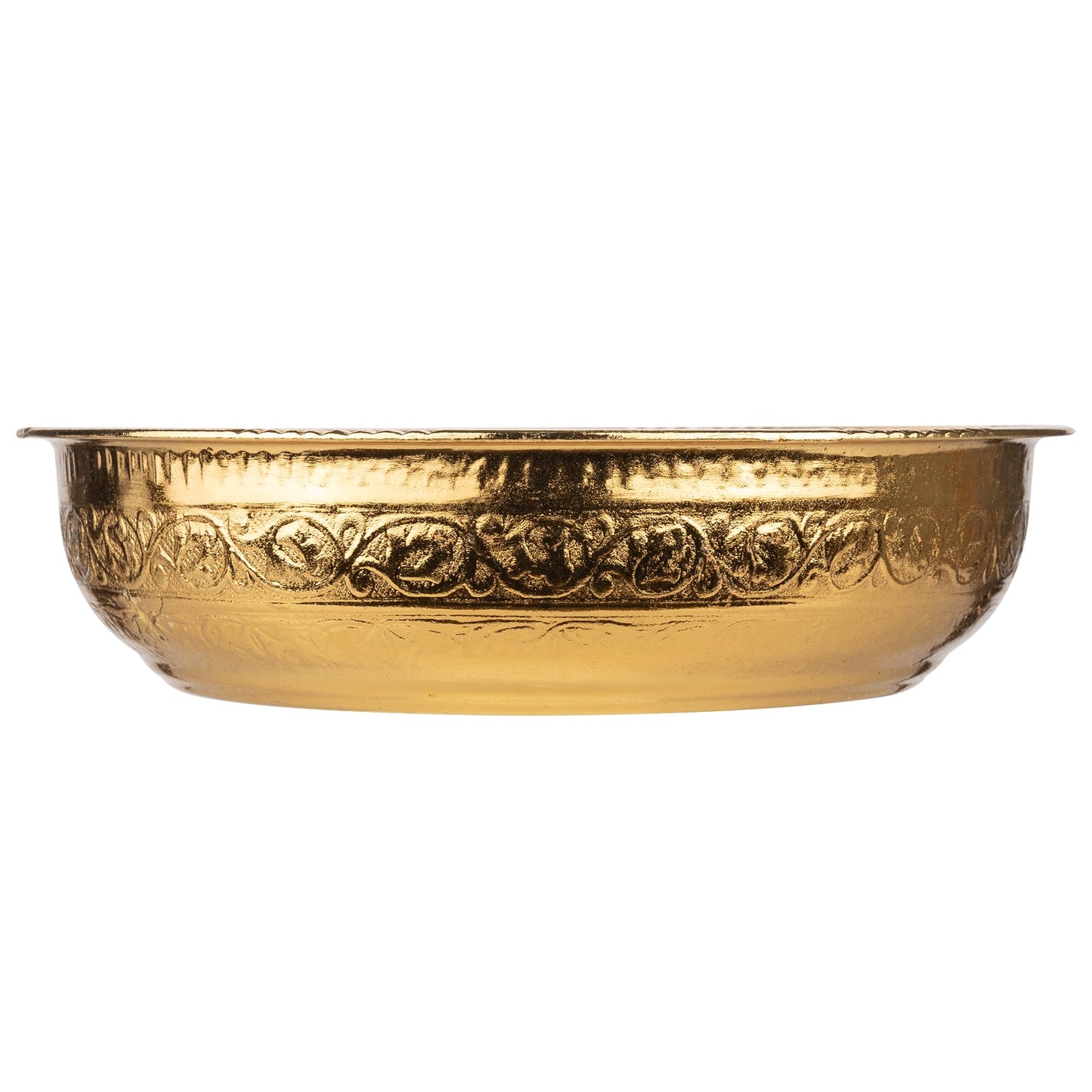 Alisveristime Traditional Turkish Bath Hammam Bowl with Authentic Motifs (440gr (15.50 oz) Made of Zinc (7.87-Inch Diameter) (Gold)