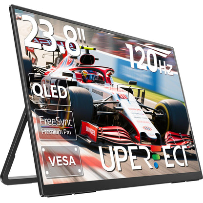 UPERFECT Portable Monitor 18.5 inch 120HZ 125% sRGB 1080P w/VESA & Stand, Large Portable Monitor FreeSync IPS HDR Gaming Display, HDMI USB C Travel Second Screen for Laptop MacBook
