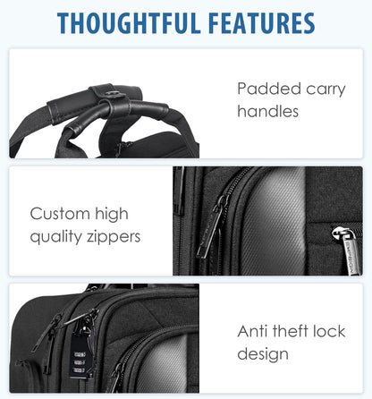 EMPSIGN Rolling Laptop Bag Laptop Roller Case for 17.3 Inch Wheeled Briefcase with RFID Pockets Water-Proof Laptop Trolley Case for Travel/Busines/Men