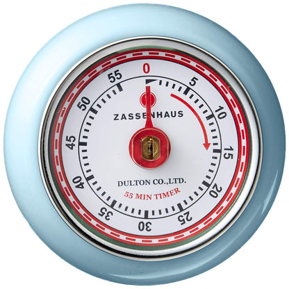 Zassenhaus Magnetic Retro Kitchen Timer, Classic Mechanical Cooking Timer (Black)
