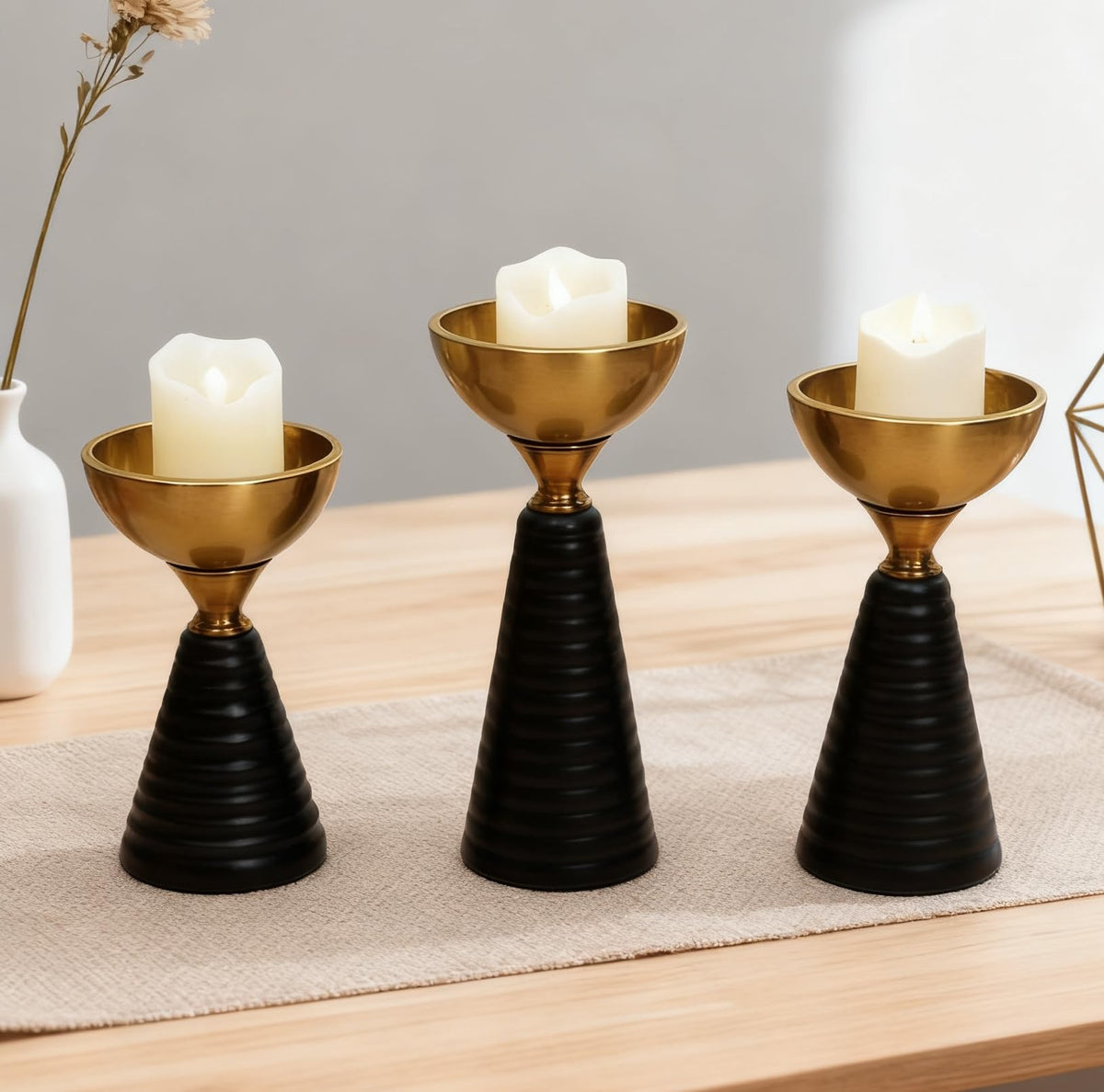 Set of 3 Tealight Candle Holder, Romantic Tea Light Holder Cup for Table Centerpieces, Christmas, Birthday Party, Home Decor