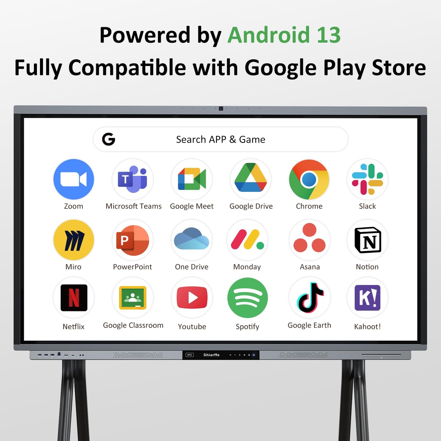 Shiarffe R9 65 Inch 4K Smart Board 16GB RAM + 256GB Storage