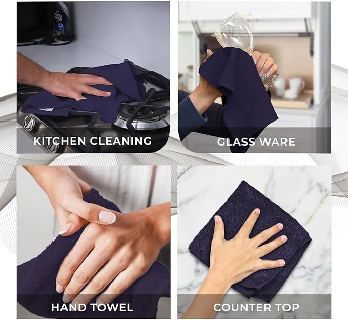 Avalon Towels Cotton Washcloths 24-Pack – 12 x 12 Inch Plum Super Soft &