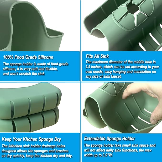 Hanging Silicone Sponge Holder for Kitchen Sink