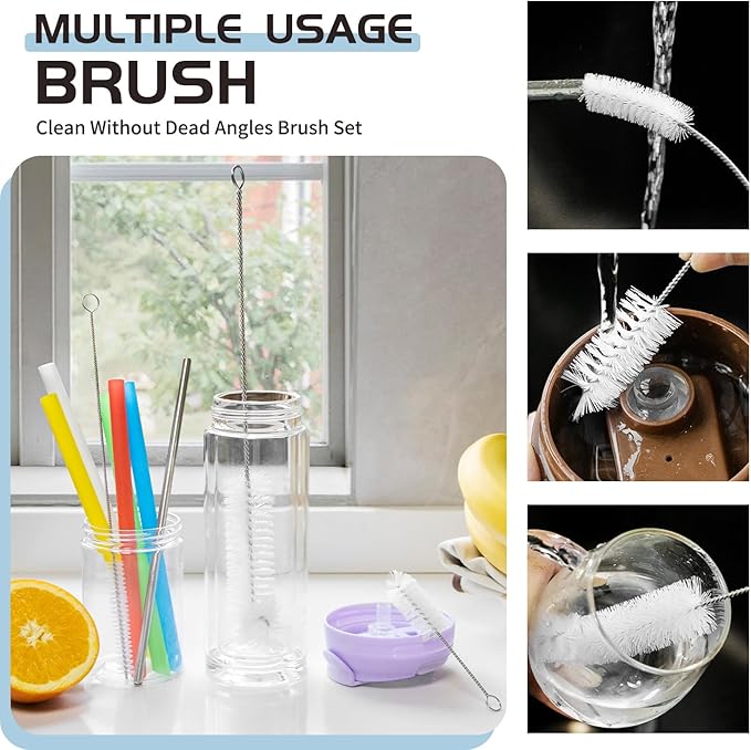 Living and Giving 3Pcs Set of Bottle Brush Flexible Cleaning Brushes Kitchen