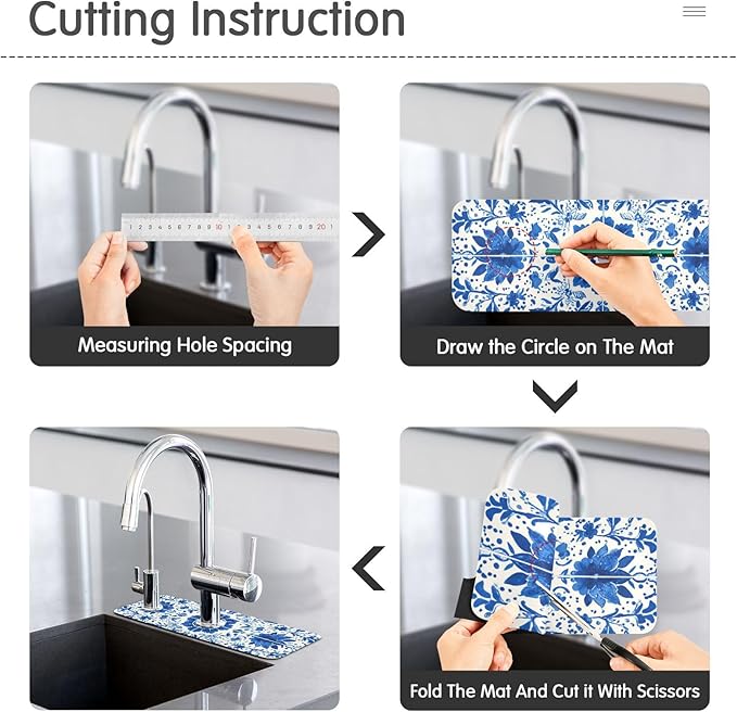 Kitchen Sink Splash Guard 2 PCS 30 Inch Sink Faucet Mat Splash Guard