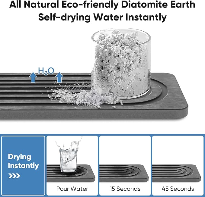 24'' Longer Faucet Mat for Kitchen Sink Stone Faucet Mat for Kitchen Sink