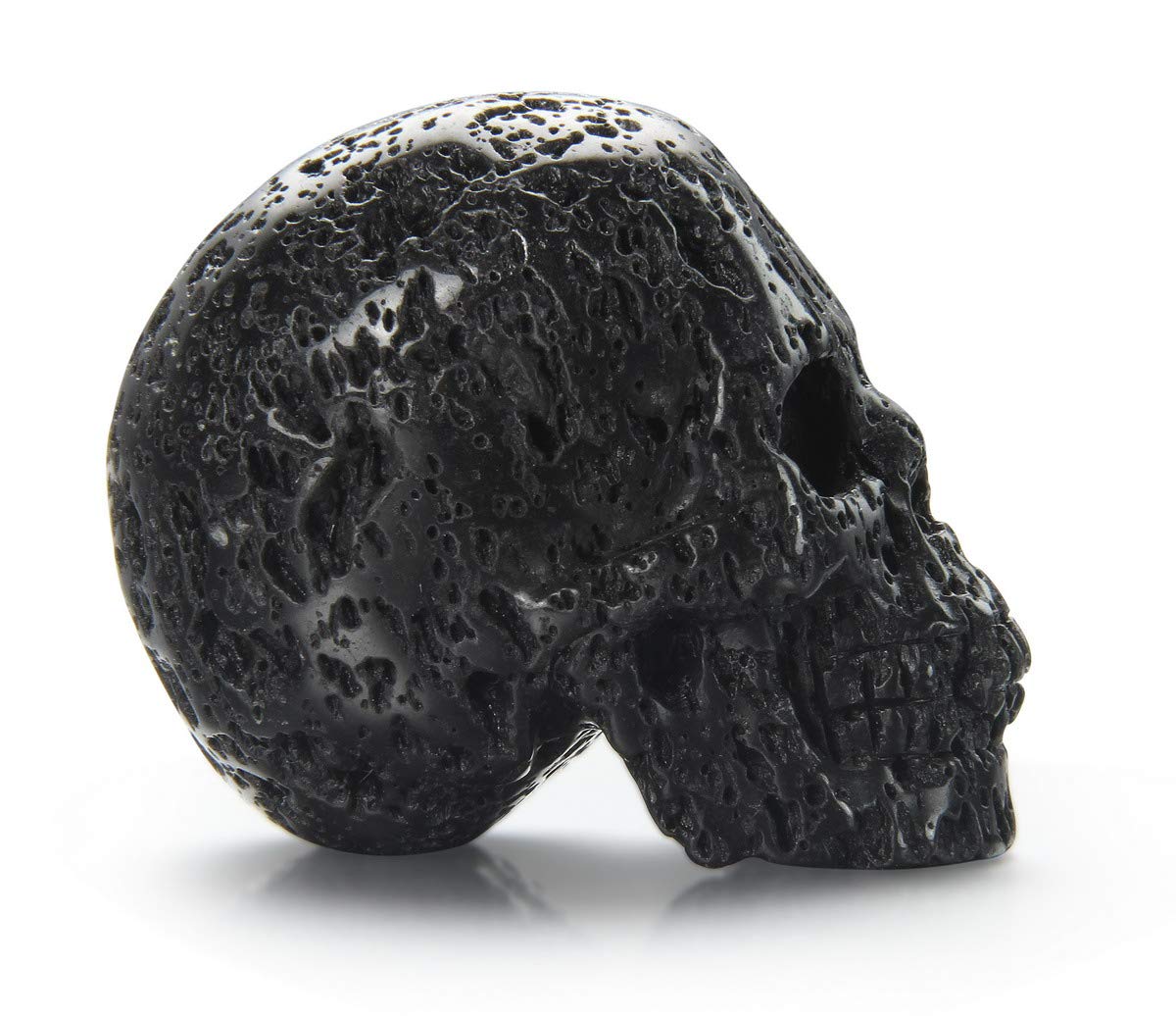 Skullis 2.0" Hot Lava Stone Crystal Skull, Hand Carved Gemstone Fine Art Sculpture, Reiki Healing Stone Statue.