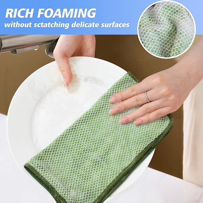 KinHwa Kitchen Washcloths for Dishes Absorbent Microfiber Dish Cloths Quick Dry