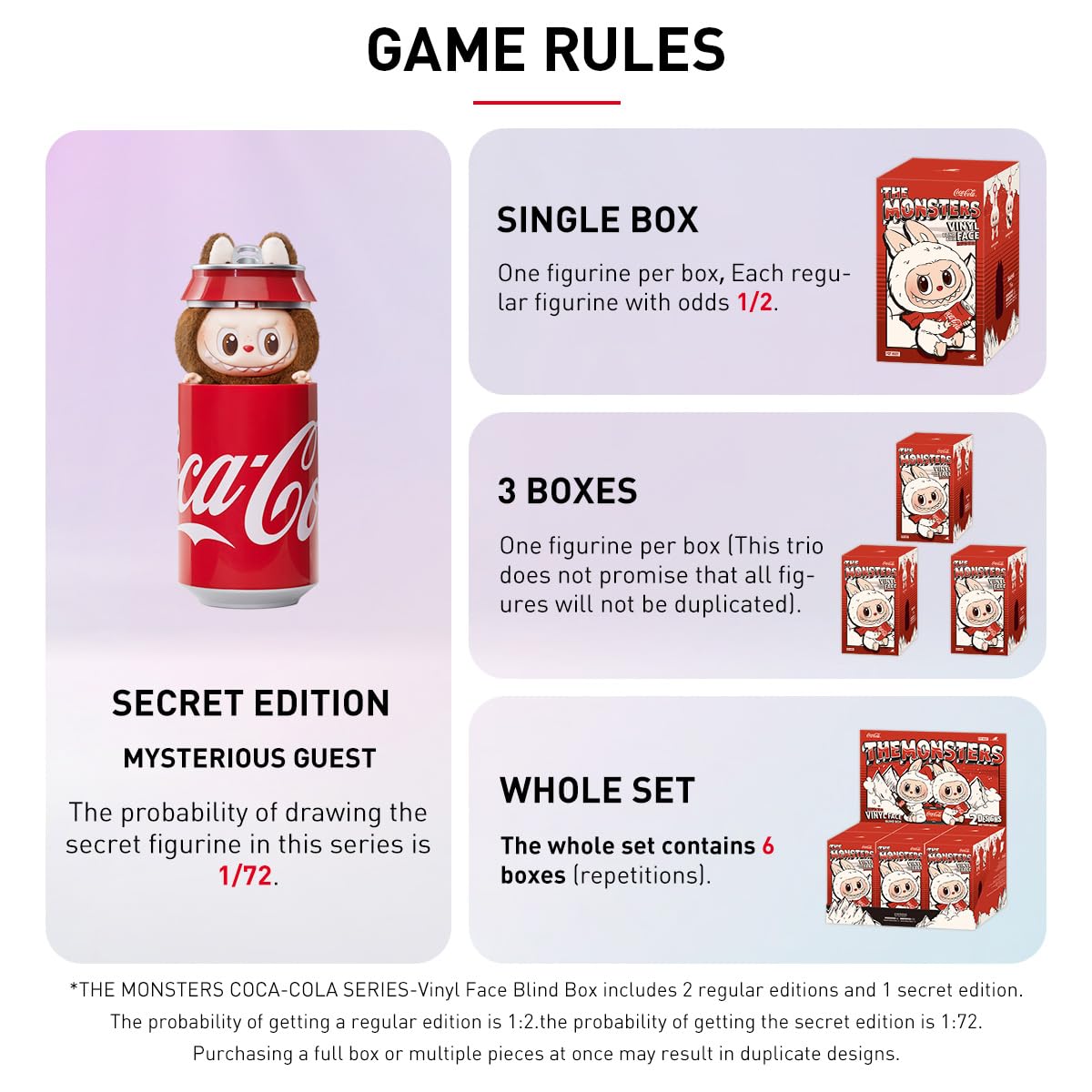 POP MART THE MONSTERS COCA-COLA SERIES-Vinyl Face 1Box Exclusive Action Figure Box Toy Popular Collectible Art Toy Cute Figure Creative Gift, for Christmas Birthday Party Holiday
