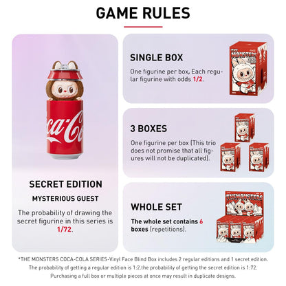 POP MART THE MONSTERS COCA-COLA SERIES-Vinyl Face 1Box Exclusive Action Figure Box Toy Popular Collectible Art Toy Cute Figure Creative Gift, for Christmas Birthday Party Holiday