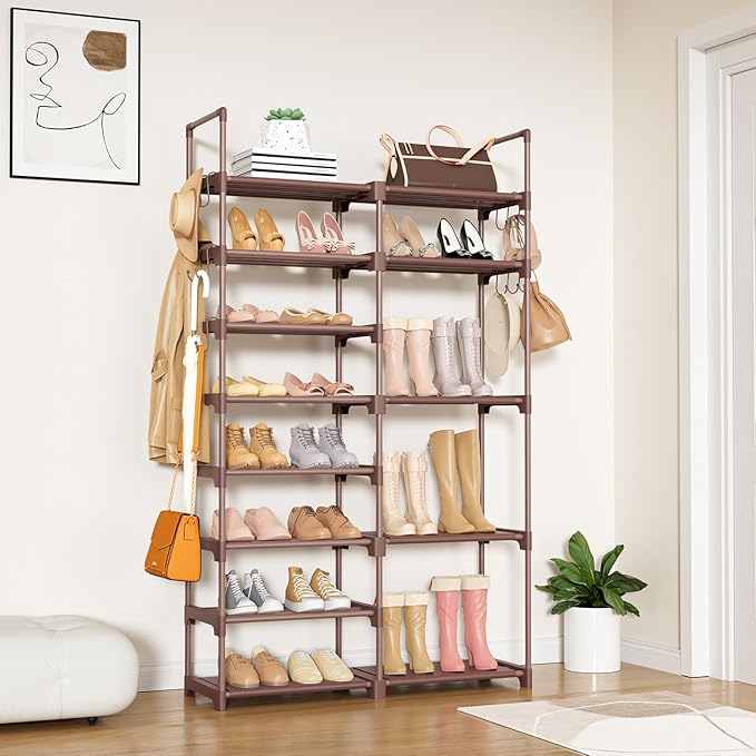 ROJASOP Shoe Rack Organizer, 8-Tier Metal Shoe Rack