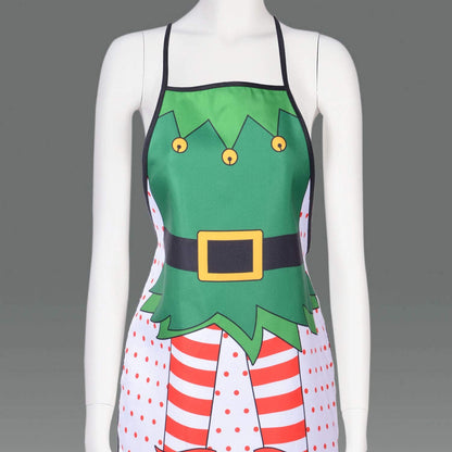 DearHouse 2 Pack Christmas Elf Apron, Cute Adjustable Kitchen Chef Bib BBQ Cooking Funny Flirty Aprons for Adult，Holiday Kitchen Apron Funny Creative Thanksgiving
