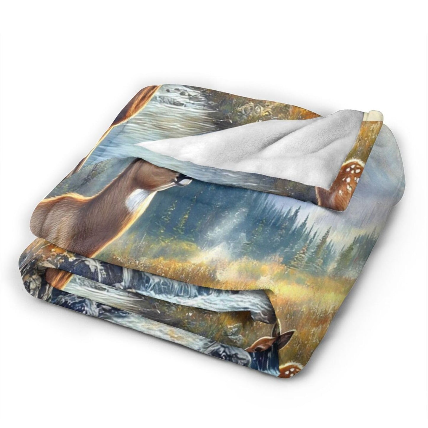 Tijuboni Elk Deer Throw Blanket Mountain Cabin Gifts for Women Men Girls Boys Kids Adults Soft Flannel Fleece Blanket for Couch Sofa Bed Home Decor 40"x50"