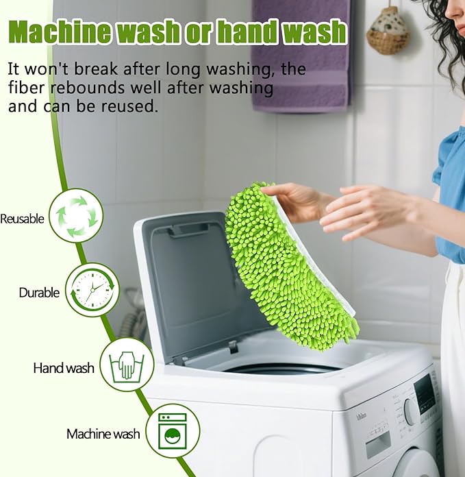 4PCS 10''~12'' Microfiber Dust Mop Pads Compatible