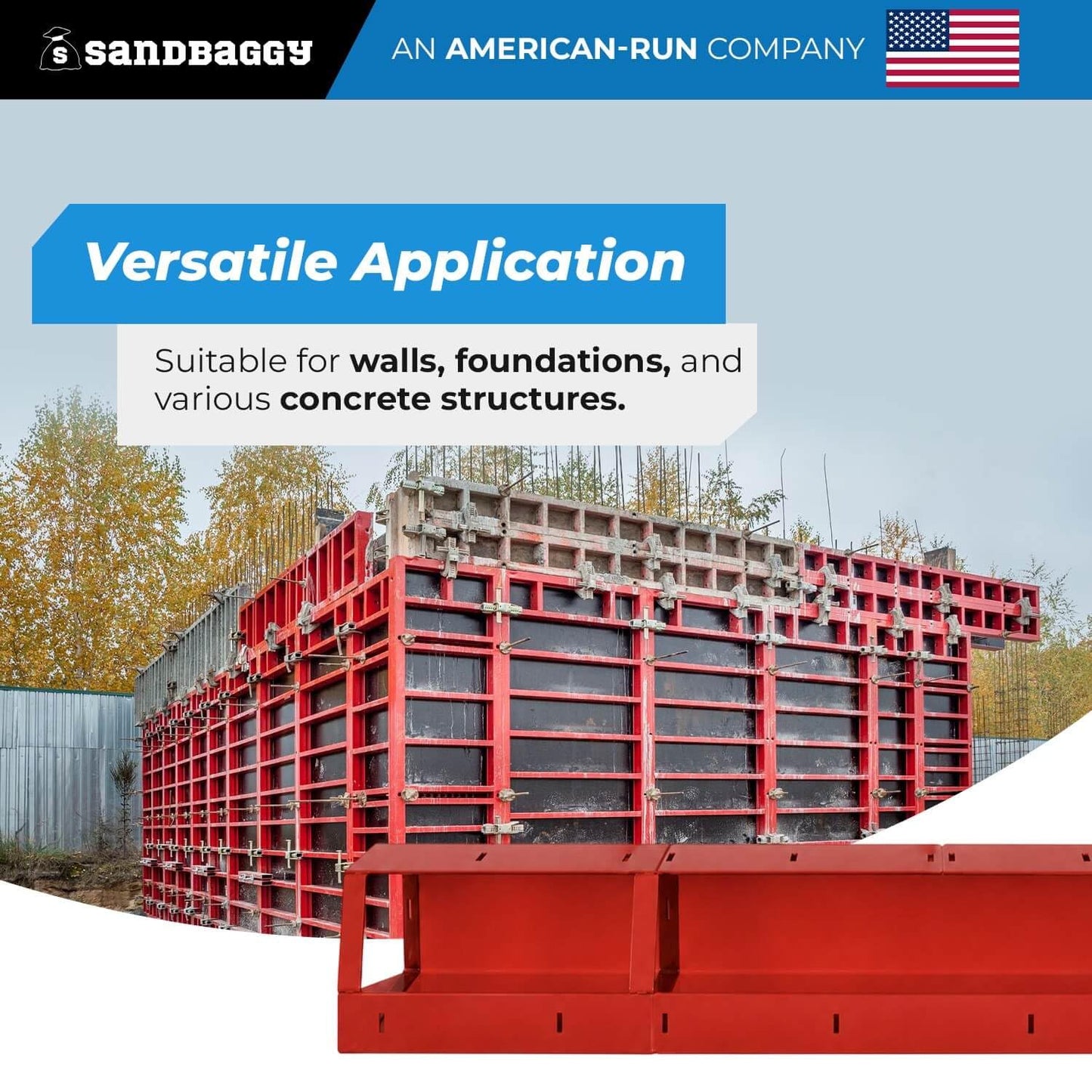 6" x 6" x 8 ft Inside Corners for Steel-Ply Concrete Forms - Sandbaggy (10, 6" x 6" x 8 ft)