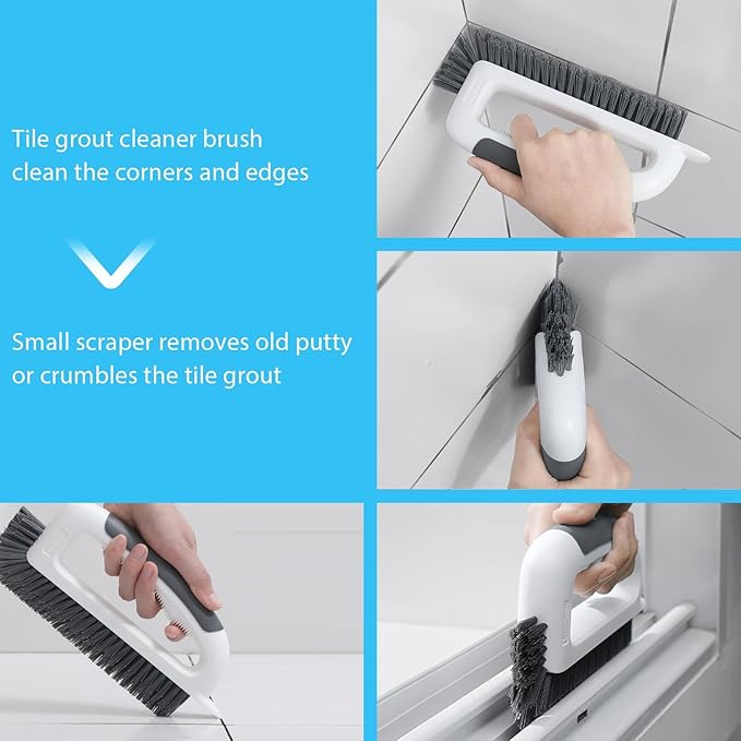 Grout Cleaning Brush, V Shape Stiff Grout Cleaner Brush