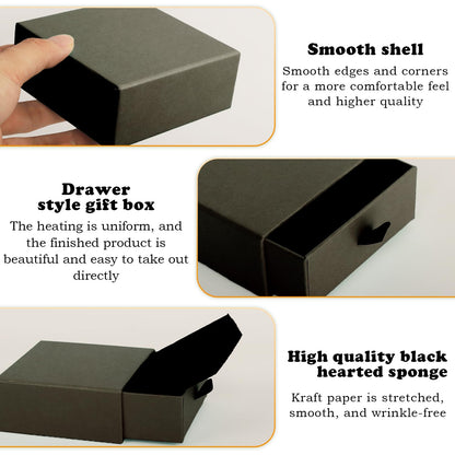 Nsmykhg Jewelry Gift Box Velvet-Lined,12 Pack Compact Drawer Style for Earrings & Rings, Necklace & Bracelet Organizer, 3.93x3.93x1.65 Inches, Stackable Elegant Jewelry Display & Storage Box (Coffee)