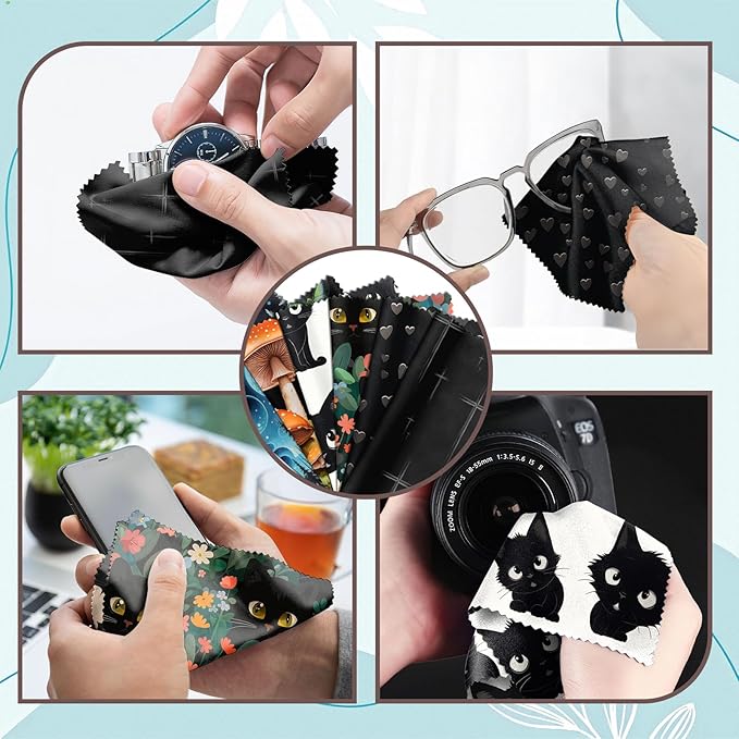 6 PCS Glasses Cleaning Cloth Eyeglass Lens Microfiber Cleaning Cloth Reusable