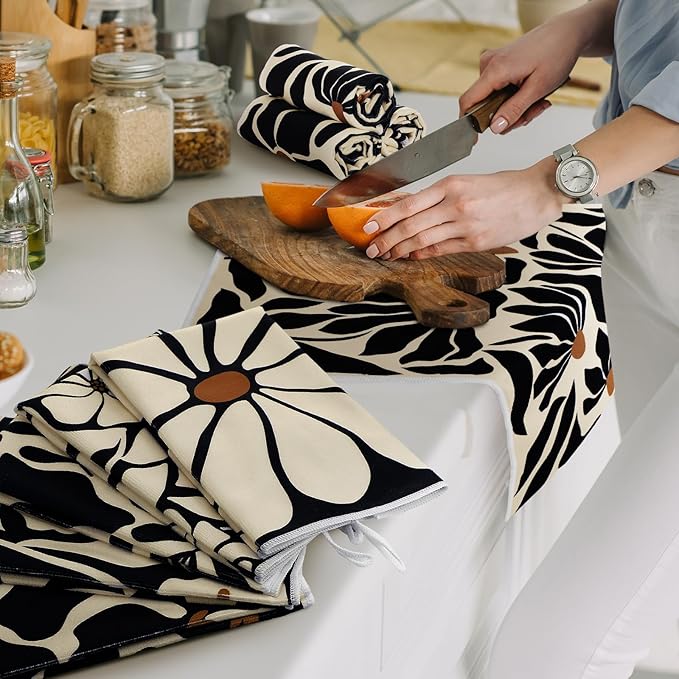 Breling Boho Kitchen Towels Set of 6 Boho Floral Dish Towels Cute Tea Towel