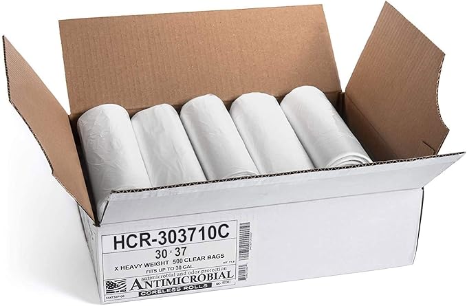 Aluf Plastics High Density Trash Bags, 30 Gallon, 10 Micron,