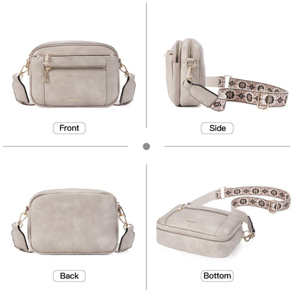 Telena Small Crossbody Bags For Women Vegan Leather Crossbody Purse With Adjustable Wide Strap For Daily Life