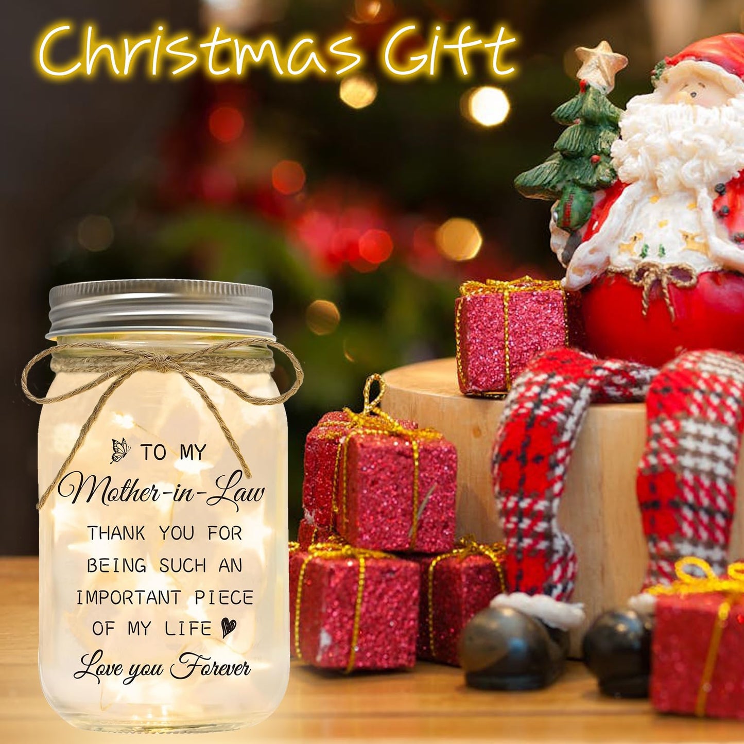Luckyyds Mother in Law Gift, Mason Jar Night Lights - Best Mothers Day Birthday Christmas Gift for Mother in Law, Mother of The Groom Gifts