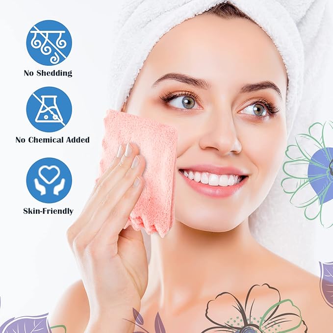 Orighty Makeup Remover Cloths, Soft & Washable Coral Fleece Microfiber