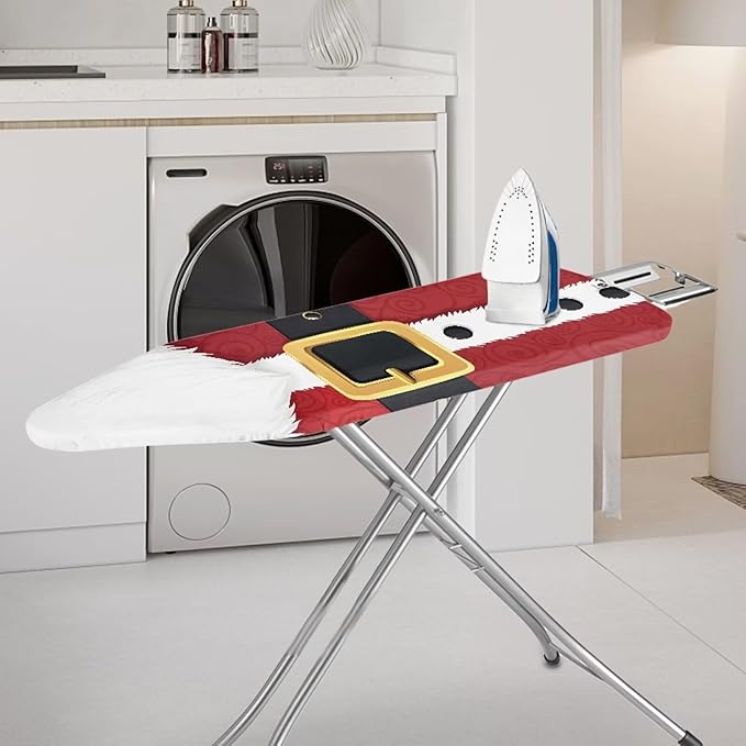 ZDCUSTOM Red Ironing Board Cover Standard Size 52"x13" Santa Claus Ironing