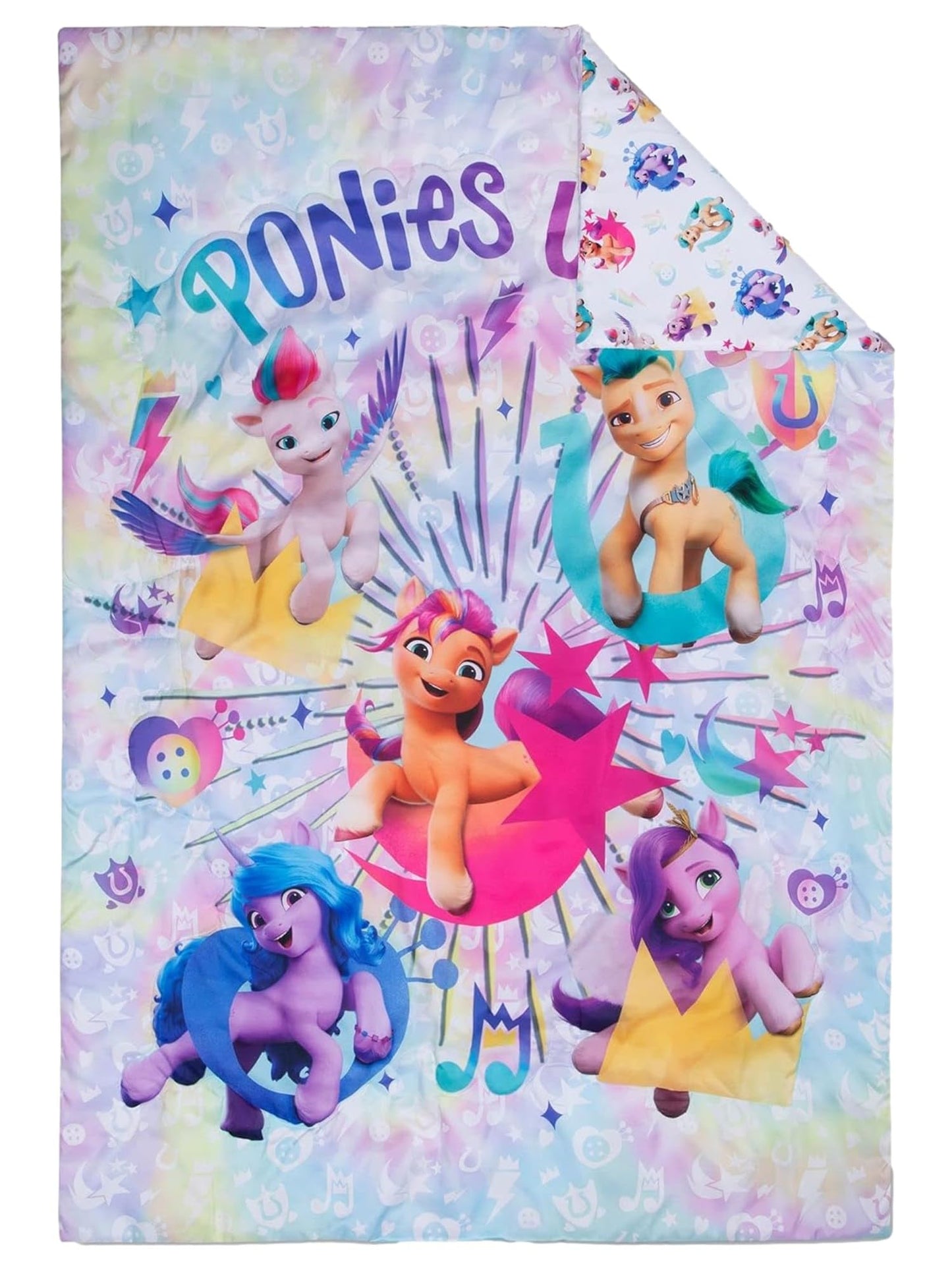 My Little Pony 4 Piece Toddler Bedding Set - Includes Quilted Comforter, Fitted Sheet, Top Sheet, and Pillow Case - My Little Pony Character Design for Toddler Bed