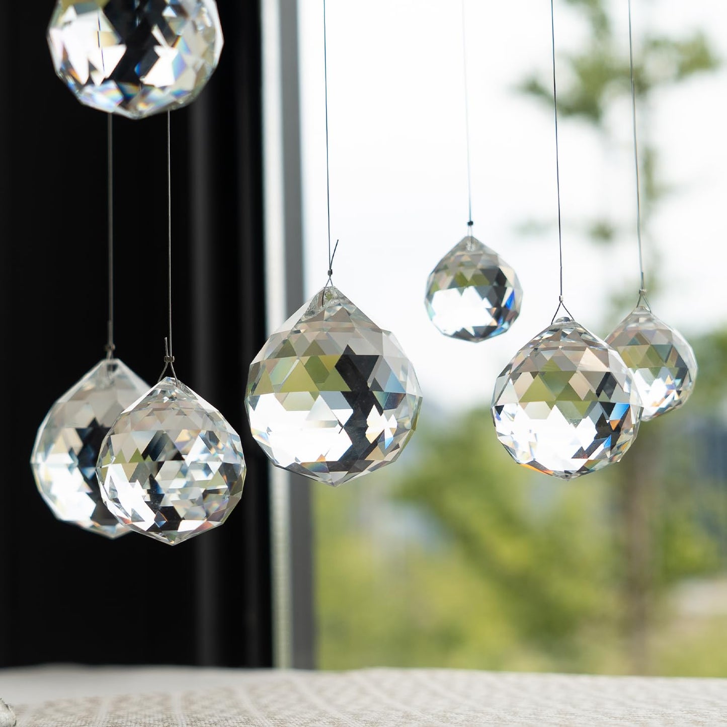 20mm 30mm 40mm Clear Crystal Ball Prism Suncatcher - 13 Pack K9 Glass Hanging Crystals Beads for Sun Catchers DIY Home Garden Window Wedding Party Christmas Decor