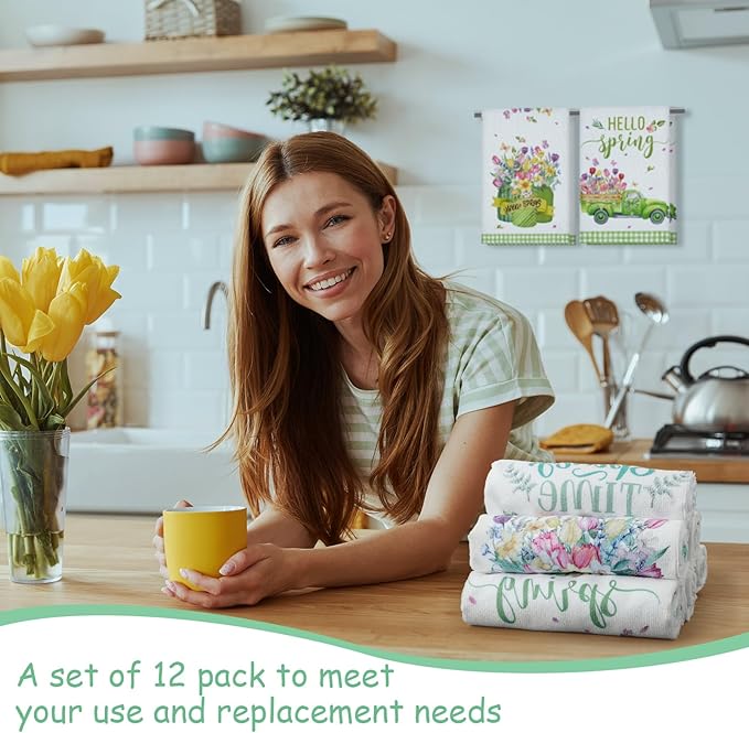12 Pcs Seasonal Kitchen Towels Set