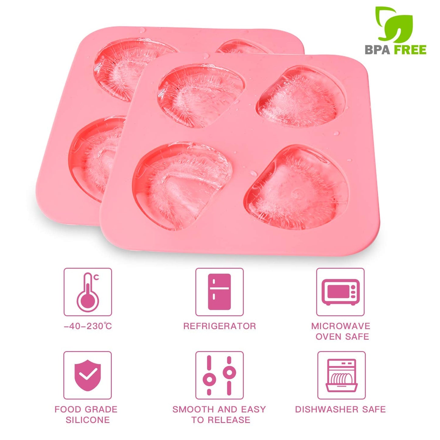 Milkary 4 Pack Ice Cube Trays, Teeth Silicone Ice Mold Denture, Large Reusable Ice Trays Funny Gag Gift for Dentist Party Favor on April Fool's Day Father’s Day Halloween- BPA Free