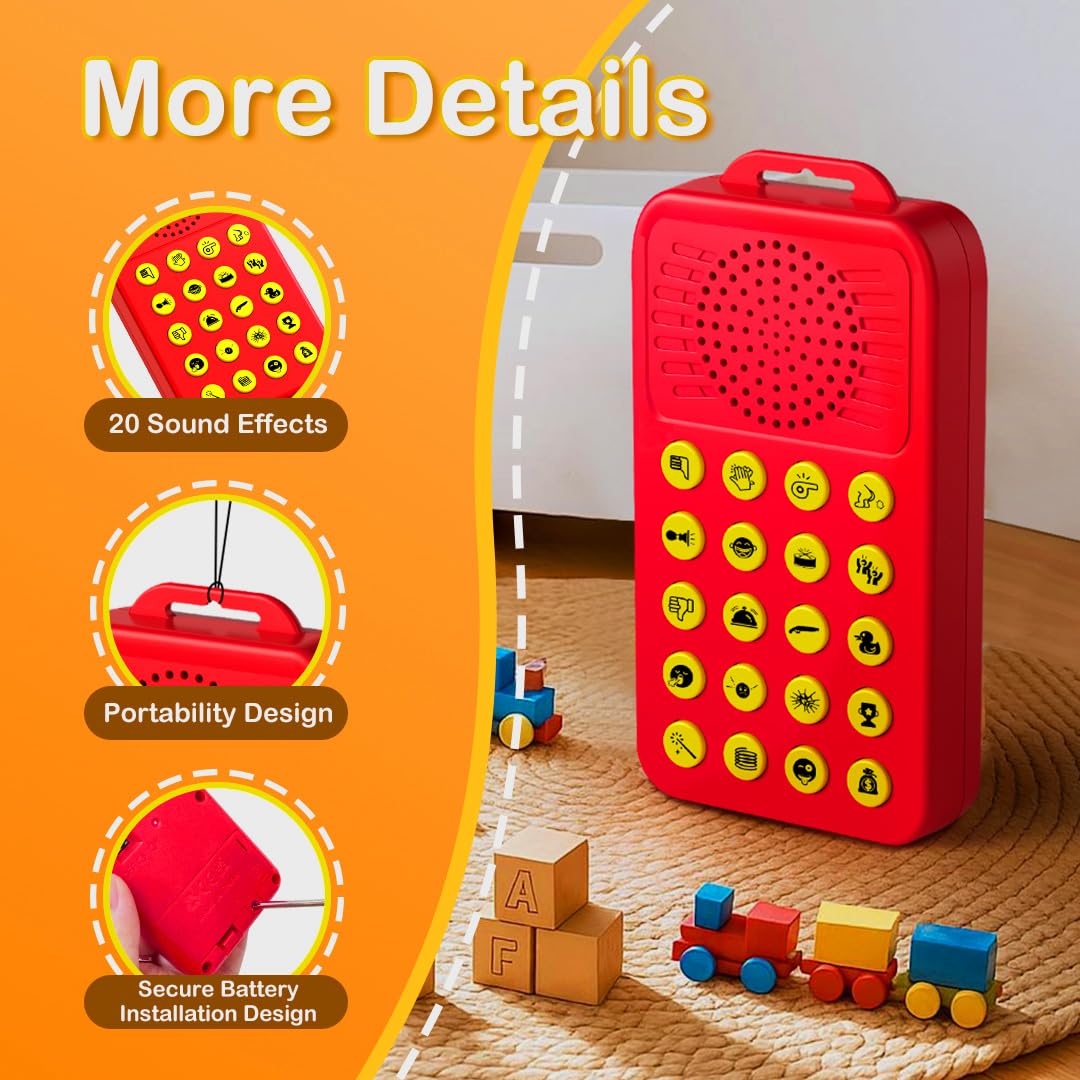Sound Effects Machine 20 Hilarious Sounds Fart Machine Easter Basket Stuffers Noise Maker Prank for 3 4 5 6 7 8 9 10 11 12 13 Year Old Kids Gifts for Boys Girls (Include 2 AAA Battery)