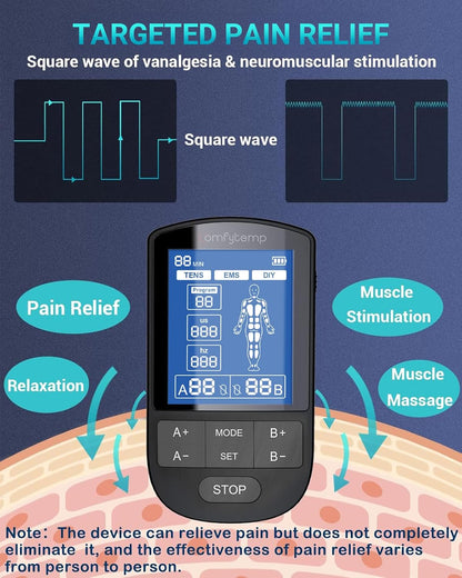 Comfytemp TENS Unit Muscle Stimulator for Pain Relief Therapy, FSA HSA Eligible TENS Machine, 20 & DIY Modes, Dual Channel EMS Unit, Pulse Muscle Massager for Back, Shoulder, Sciatica, Christmas Gifts
